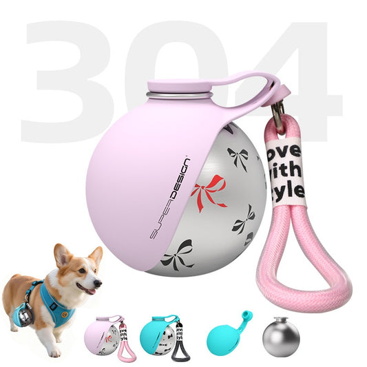 Portable Dog Water Bottle – Leak-Proof Travel Water Dispenser with Built-In Bow